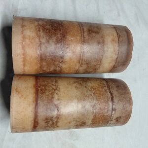 Rustic Brown Pillar Candle Set